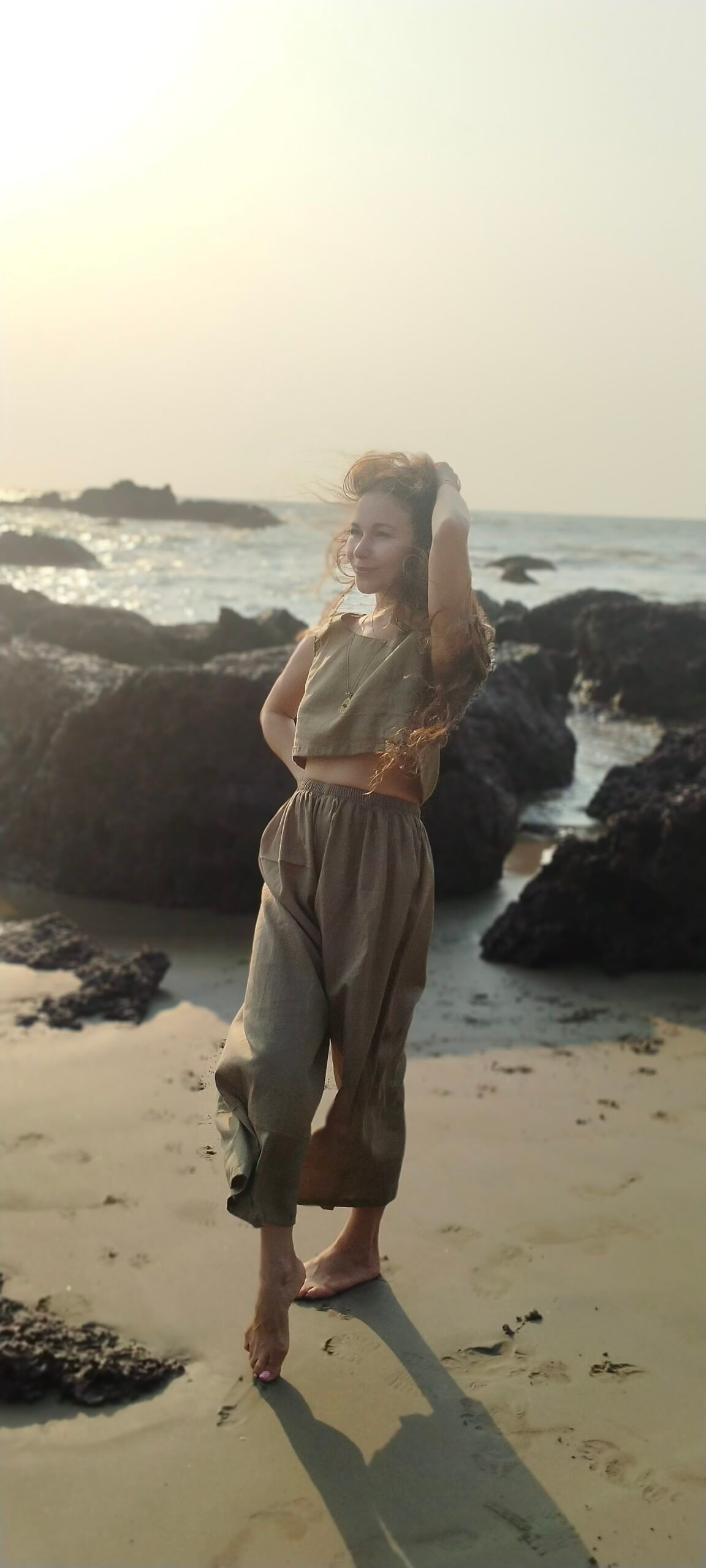 ELARA Cotton Yoga Set in Forest Green