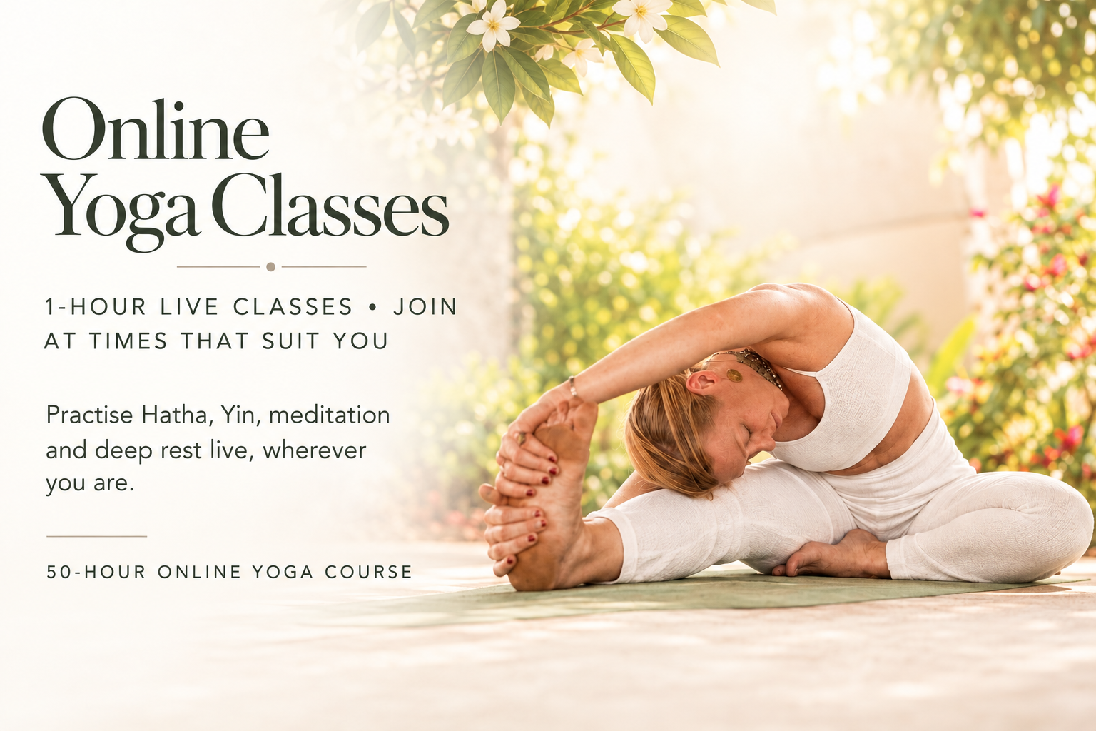 Online Yoga Classes and 50-hour online yoga course